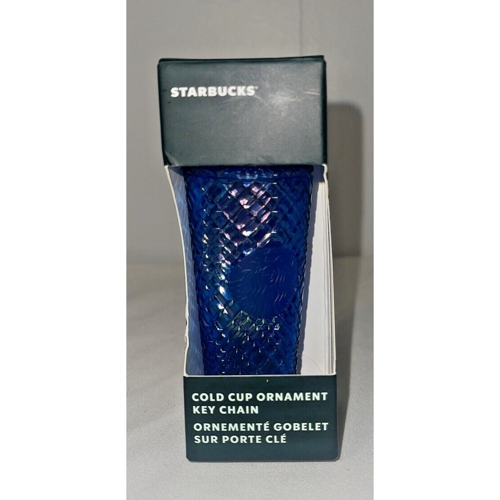 Starbucks Azure Blue Jeweled Ornament Holiday Collection Keychain‎ New